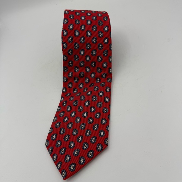 Robert Talbott Paisley Silk Tie Mens Red Blue Necktie 3.5x58 Textured - Picture 1 of 4